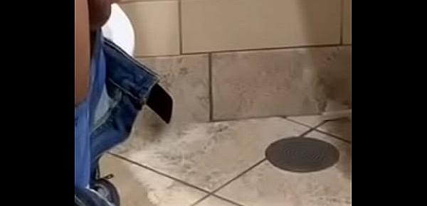  Indian guy jerking off big dick in washroom